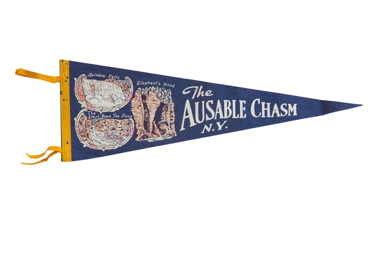 Vintage Ausable Chasm NY Felt Flag image 1