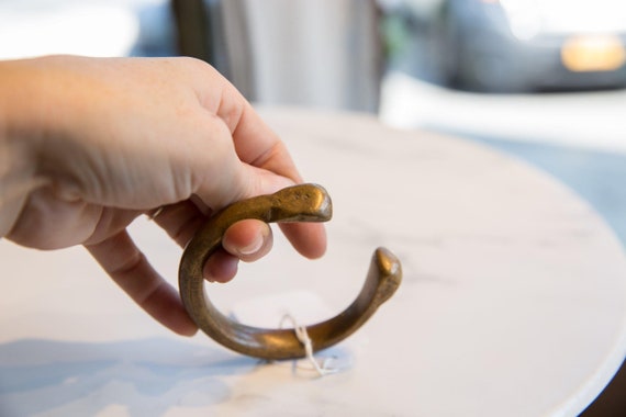 Antique African Bronze Snake Cuff Bracelet - image 4