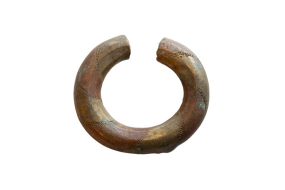 Antique African Copper and Bronze Barber Pole Des… - image 1