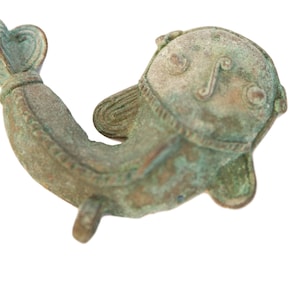 Vintage African Large Oxidized Copper Fish Pendant