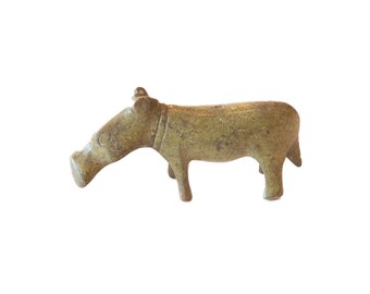 Vintage African Bronze Casting of Hippo Large Snout