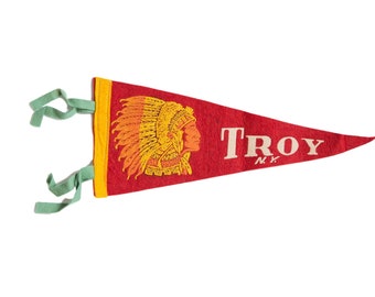 Vintage Troy NY Felt Flag