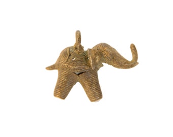 Vintage African Bronze Wire Design Elephant Pendant