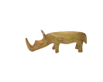 Vintage Rhinoceros Bronze Gold Weight