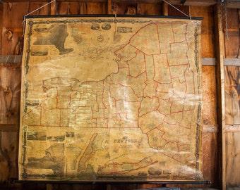 Mapa desplegable de Nueva York anterior a la Guerra Civil con descuento