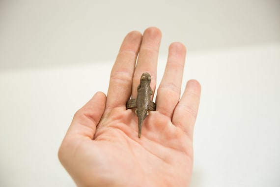 Vintage African Bronze Gecko Ring - image 2