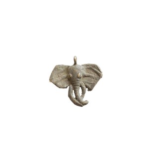 Vintage African Bronze Elephant Head Pendant