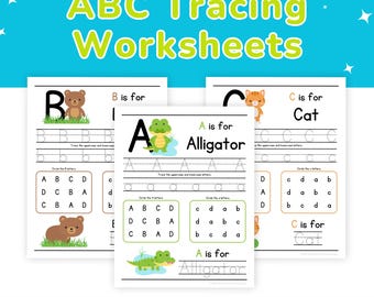 ABC Tracing Worksheets for Preschool — Alphabet Handwriting Printable PDF