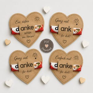 Danke Geschenk Duplo Herzen | DIY Dankeschön Geschenk | Printable Banderole | PDF Sofortdownload | Last Minute Geschenkidee zum Ausdrucken image 6