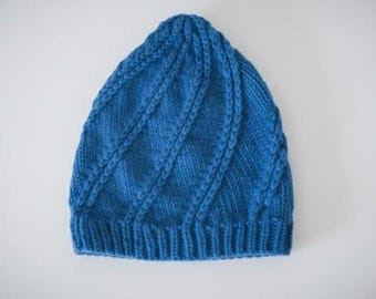 Mellow Drop Hat Strickmuster PDF, Zipfelmütze, Neugeborene bis Erwachsene, anfängerfreundliche Strickmütze, Instant Download
