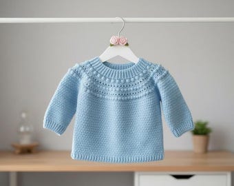 Baby Sweater Crochet Pattern PDF, Toddler Sweater, Bobble & Star Stitch, Easy Crochet Garment, Size 2–3 Years, Instant Download