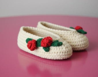 Baby Shoes Crochet Pattern PDF, Flower Baby Booties, Easy Newborn to Toddler Shoes, 0–24 Months, Instant Download