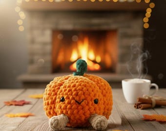 Modèle de peluche citrouille au crochet | Décoration d'automne amigurumi (PDF)