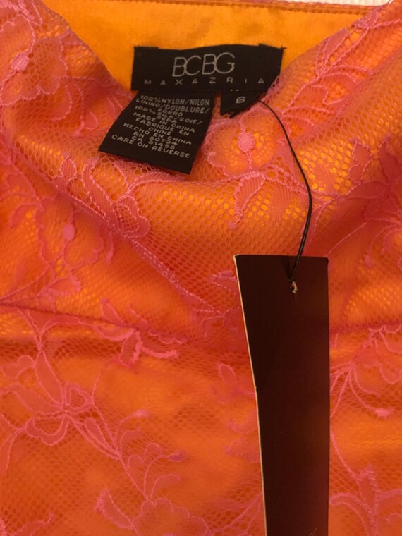 BCBG MAX AZRIA Orange Satin Dress With Pink Lace Size 6 Cocktail Party Item  Ladies Wear Designer Clothing Womens Fancy Party Item Womenswear - Etsy