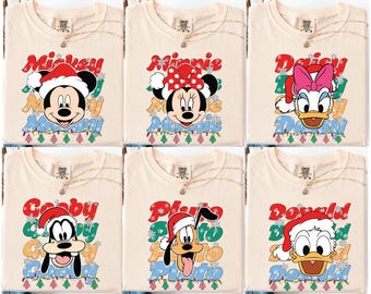Comfort Colors®Custom Disney Very Merry Christmas Shirt, Custom Disney Christmas All Characters, Disney Family Christmas, Christmas Group