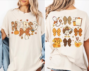 Comfort Colors® Fall Nurse Shirt, Fall Nurse Shirt, Fall Shirt For Nurse, Thanksgiving Nurse Gift, Nurse Shirt, Halloween Nurse Shirt, Nurse