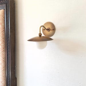 Solid Brass Wall Lamp - Retro Vanity Light with Matte Glass