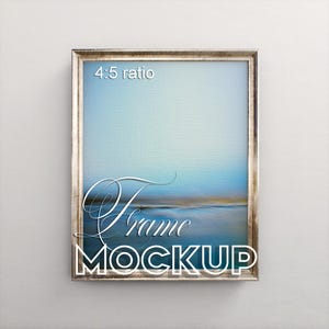 Maqueta de marco vertical plateado, plantilla de póster (JPEG, PSD)