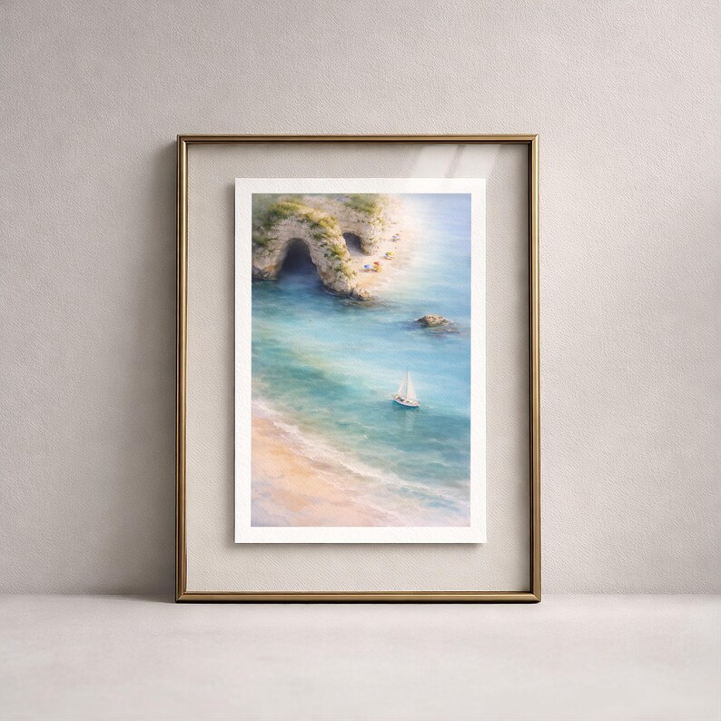 Printable Beach Wall Art Coastal Decor, Mediterranean Sea Landscape ...