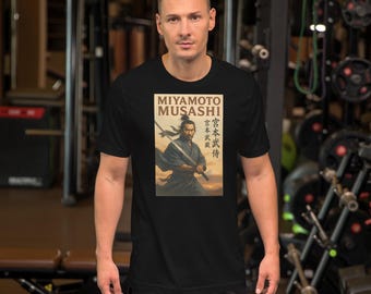 Miyamoto Musashi Samurai T-Shirt | Japanese Warrior Bushido Code Art • Ronin Sword Master Design - NEW