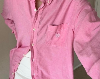 Chaps Ralph Lauren Classic Buttoned Pink Collegegiare Coastal Preppy Resort 90s