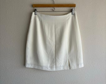 Falda lápiz color crema vintage MGA, estilo costero escandinavo preppy, abuela, neutro minimalista