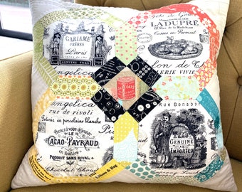 Pillow Sewing Pattern: English Paper Piecing, Patchwork Cushion (PDF)