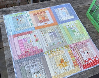 Patrón de costura PDF Easy Log Cabin Quilt, tamaño de proyecto pequeño apto para principiantes, divertido proyecto de costura de patchwork de bricolaje de Tikki London