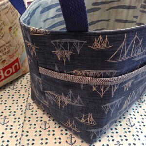 Fabric Basket Sewing Pattern: DIY Storage Caddy With Handles (PDF ...
