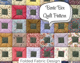 Quilt-as-you-go Pattern - Folded Fabric Squares Origami Style Patchwork - Hand-stitching Project (PDF)