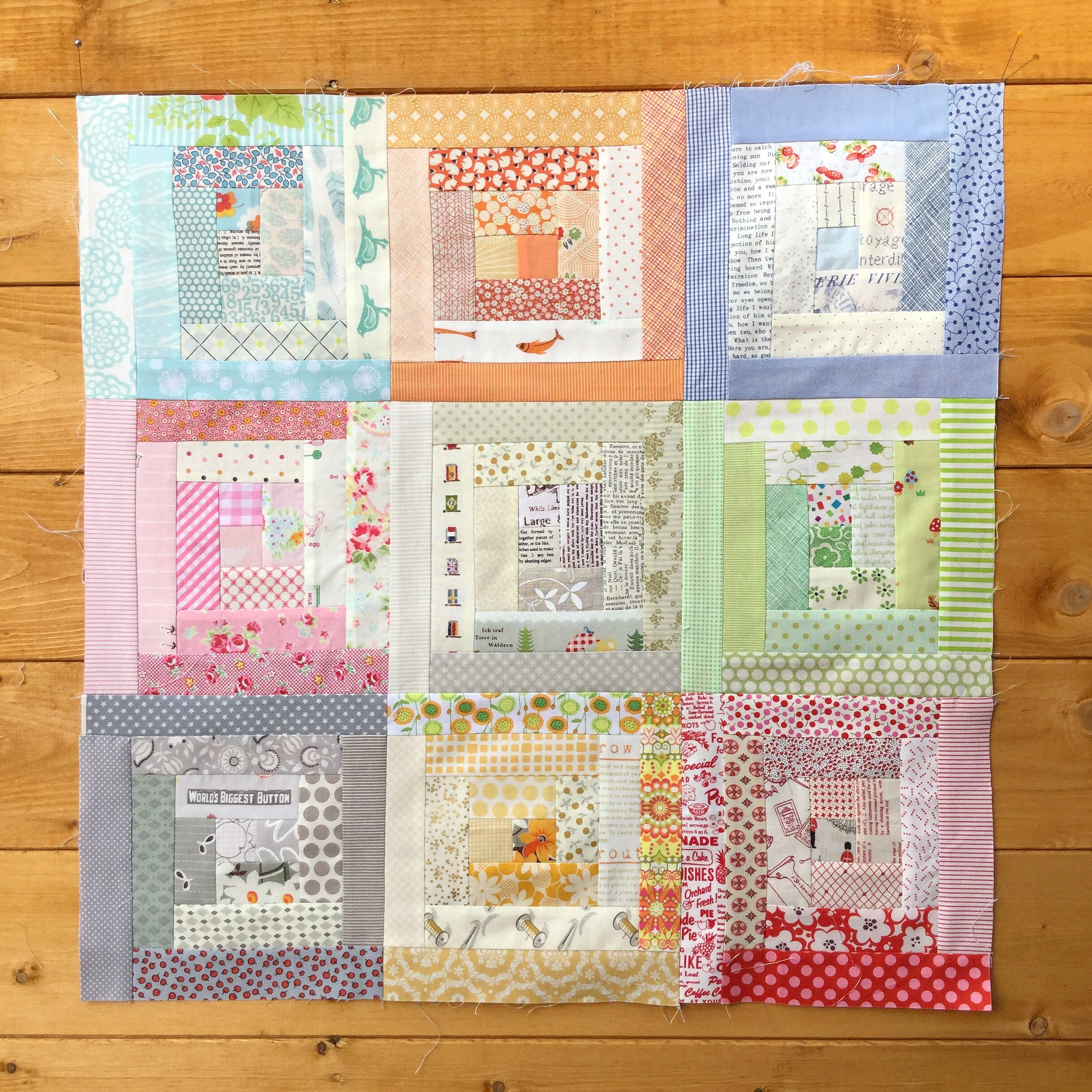 パッチワークキルト　フィードサックのログキャビンキルト ログキャビンのドールキルト用パターン＆レシピセット - パッチ