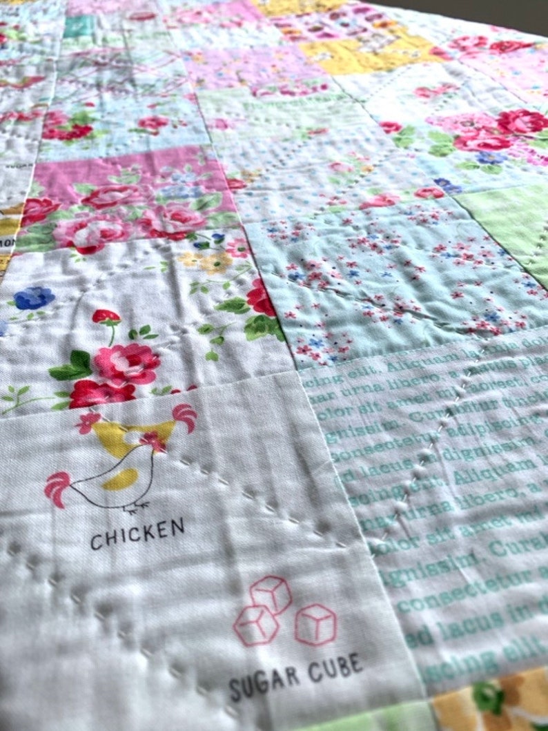 Easy Baby Cot Quilt Pattern Beginner Patchwork Blanket Etsy