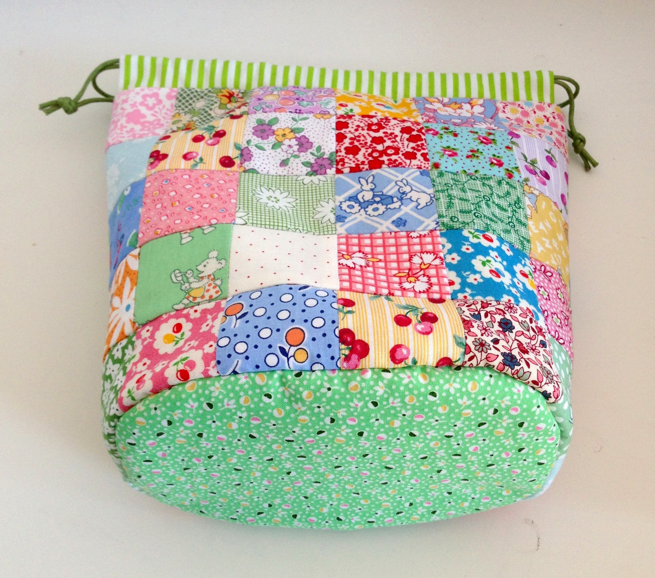 Patchwork Drawstring Bag Sewing Pattern: PDF Tutorial (instant Download ...