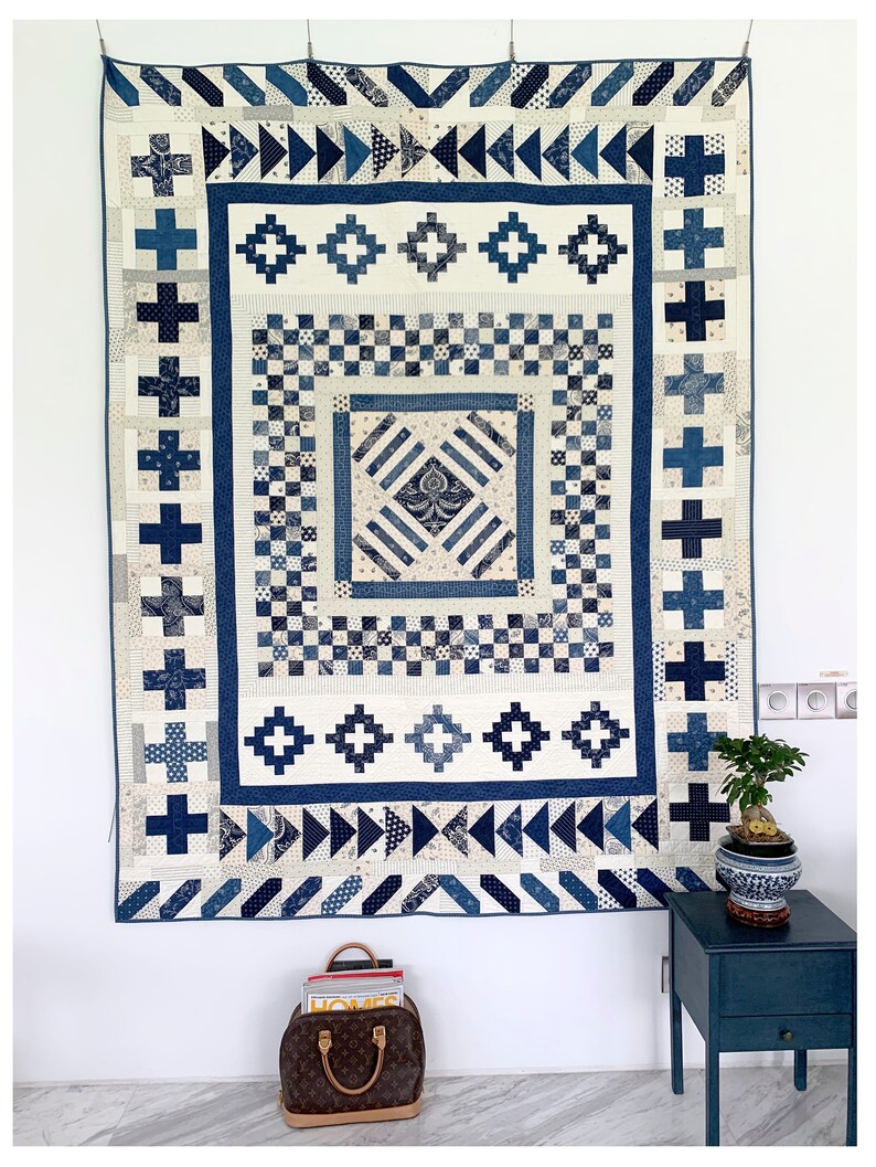 Patchwork Quilt Pattern Modern Large Size Medallion Quilt Etsy