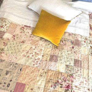 Triple Squares Quilt Pattern, Easy Traditional Patchwork Sewing Tutorial (PDF), Cottage Core Quilt, Farmer's Wife simple quilt, easy patchwork pattern