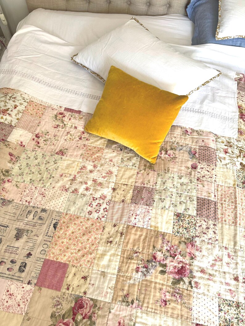 Triple Squares Quilt Pattern, Easy Traditional Patchwork Sewing Tutorial (PDF), Cottage Core Quilt, Farmer's Wife simple quilt, easy patchwork pattern