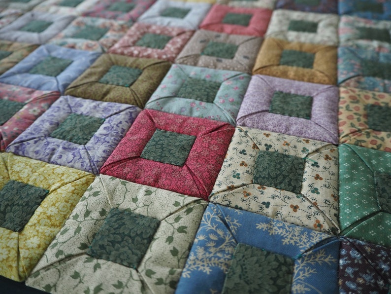 Bento Box folded patchwork quilt hand sewing pattern in PDF Etsy