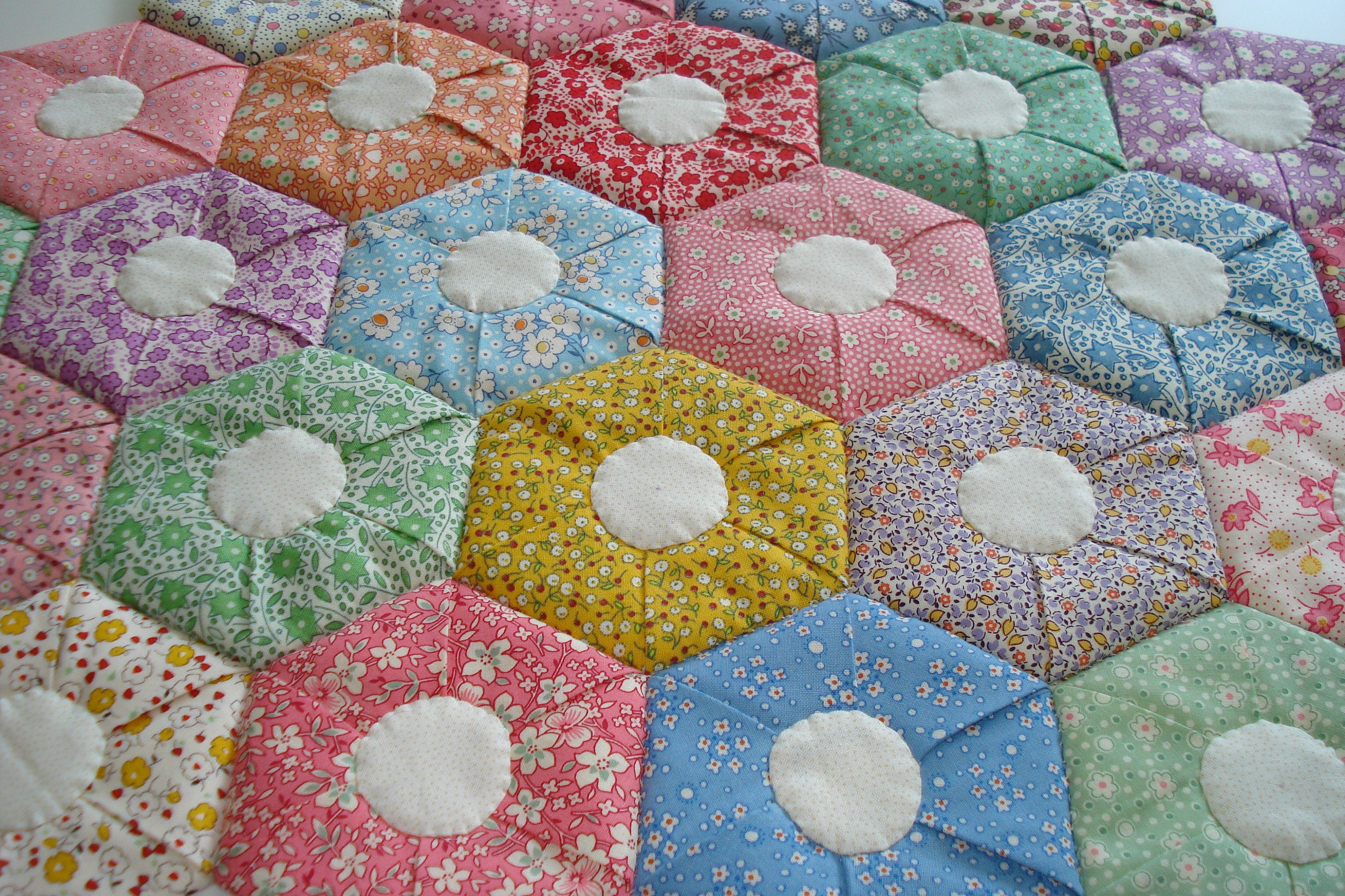 六角形キルトの縫製パターン：折り畳みパッチワーク六角形折り紙