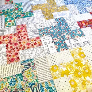 Windmill patchwork baby quilt pattern, Jelly roll friendly beginner crib blanket sewing tutorial PDF