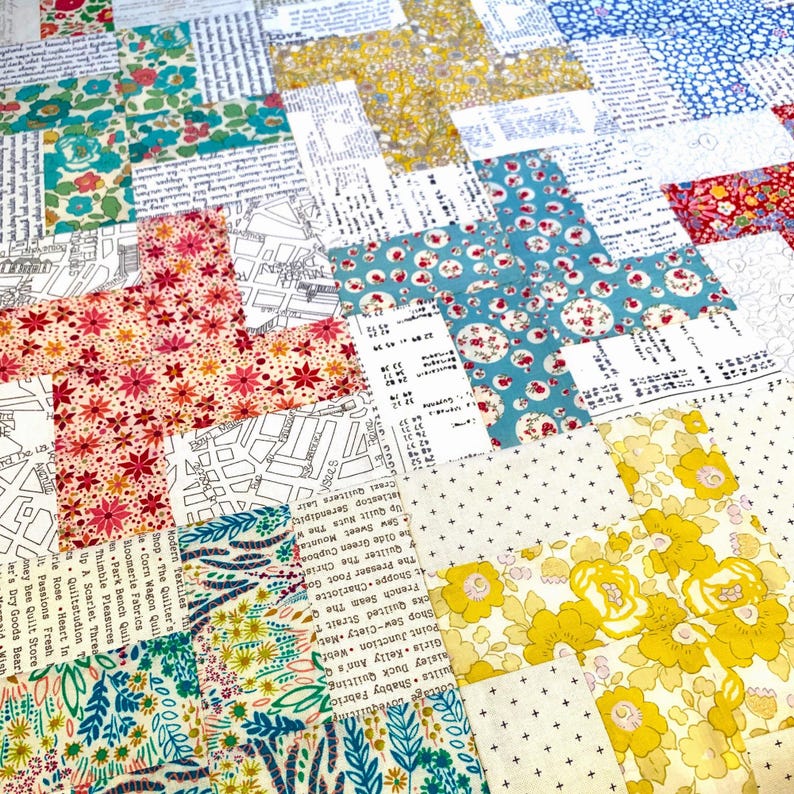 Windmill patchwork baby quilt pattern, Jelly roll friendly beginner crib blanket sewing tutorial PDF