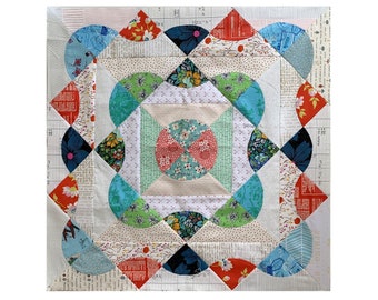 Quilt PDF Sewing Pattern, create a stunning Sector Quilt! This patchwork curved edge circle block is perfect for hand or machine sewing.