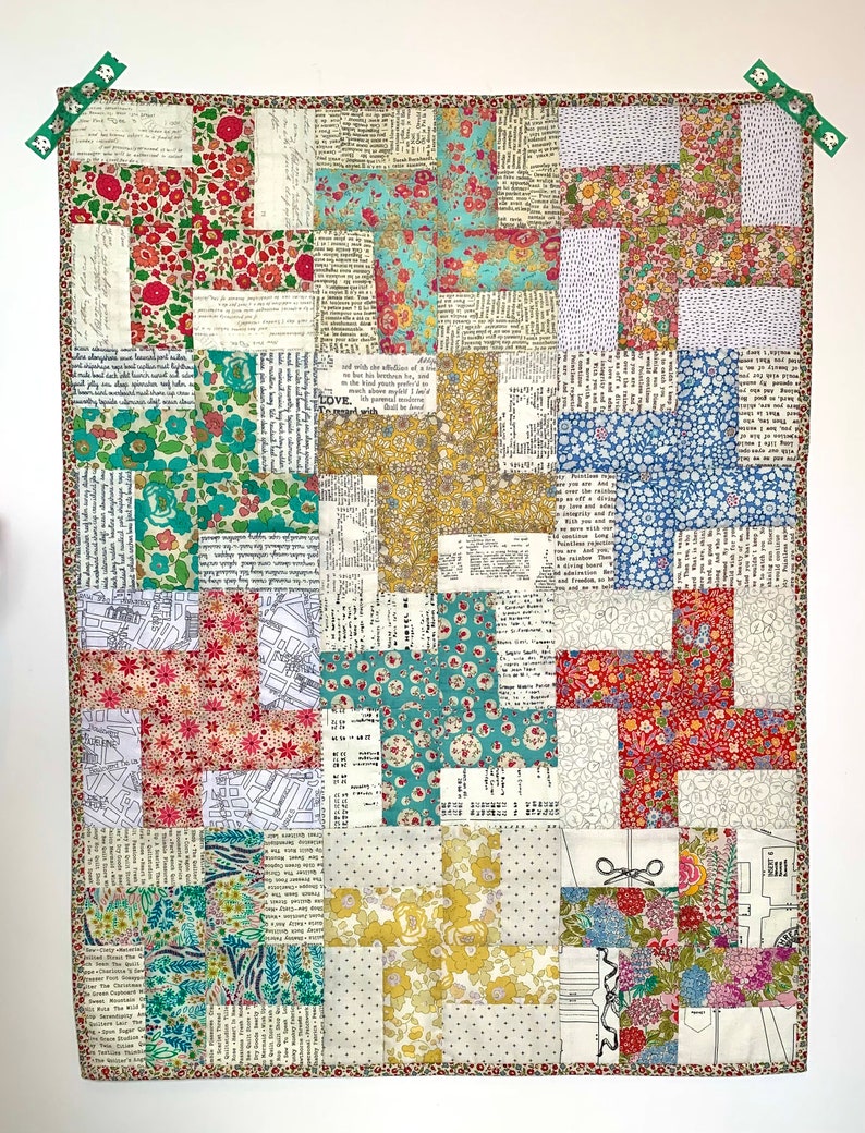 Easy Beginner Baby Quilt Sewing Pattern, Jelly Roll friendly patchwork quilting block, crib and cot sizes for nursery decor, baby shower gift