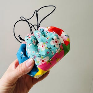 Round Patchwork Drawstring Pouch Sewing Pattern (PDF): Easy Bag for Cosmetics, Notions & Small Items