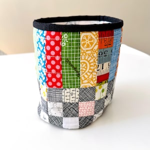 Fabric Patchwork Caddy Sewing Pattern: Storage Bucket DIY (PDF Download)