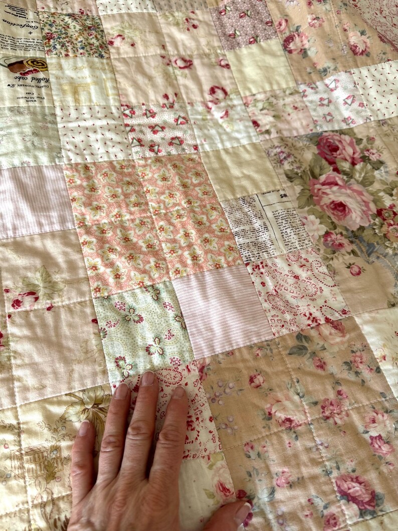 Triple Squares Quilt Pattern, Easy Traditional Patchwork Sewing Tutorial (PDF)
