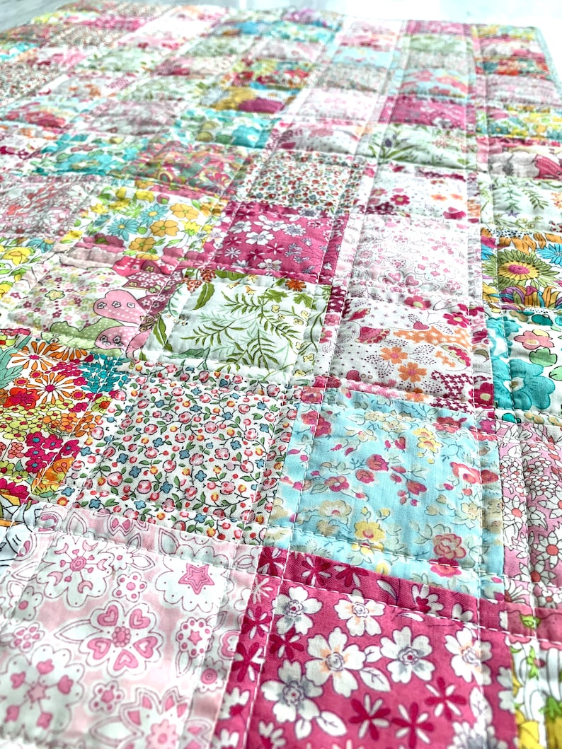 Easy Baby Quilt Pattern Small Crib Size Beginner Patchwork Etsy