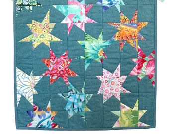 Sterne Mini Quilt Pattern: Easy Patchwork Projekt (PDF Nähanleitung)