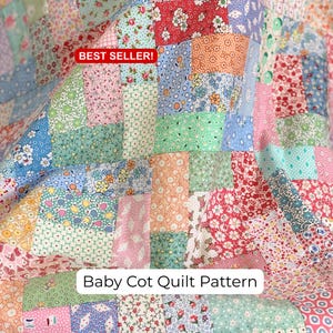 1930's Quilt Pattern - Easy Retro Style Patchwork Blanket - Multiple Bed Size Options (PDF download)