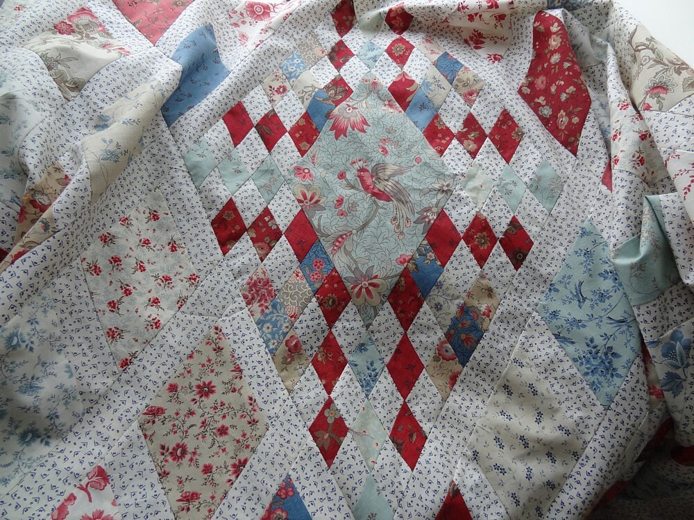 ダイヤモンドパターン パッチワークキルト ジェーン・オースティンのキルトパターン：ダイヤモンドパッチ