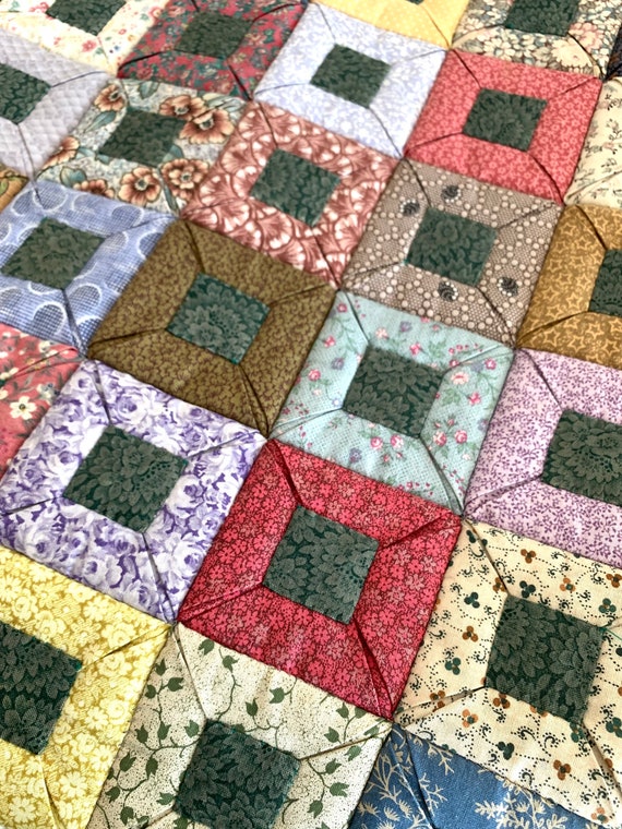 Quilt-as-you-go PDF Pattern, Japanese Style Folded Fabric Squares